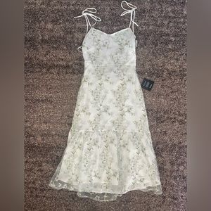 Lulus Absolutely Dreamy White Floral Embroidered Tie-Strap Midi Dress